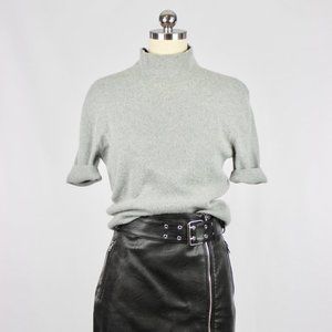Vintage 90's ANSON & SCOTT Grey 100% Cashmere Knit Mock Neck Sweater Top